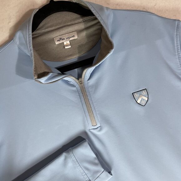 Peter Millar Other - Peter Millar Men 1/4 Zip Blue Large Columbia University Crest Stretch Golf